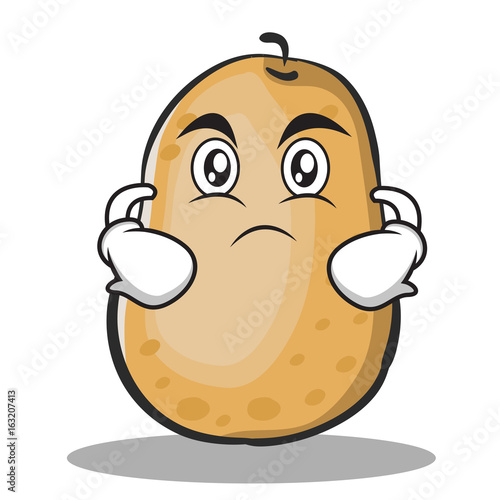 Serious potato character cartoon style