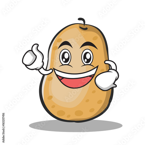 Enthusiastic potato character cartoon style