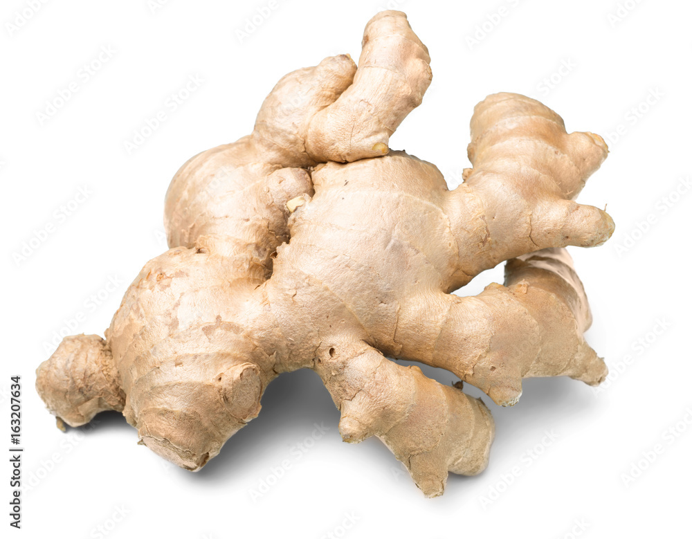 ginger isolated on the white background, (large depth of field, taken with tilt shift lens) ginger isolated on the white background, (large depth of field, taken with tilt shift lens)