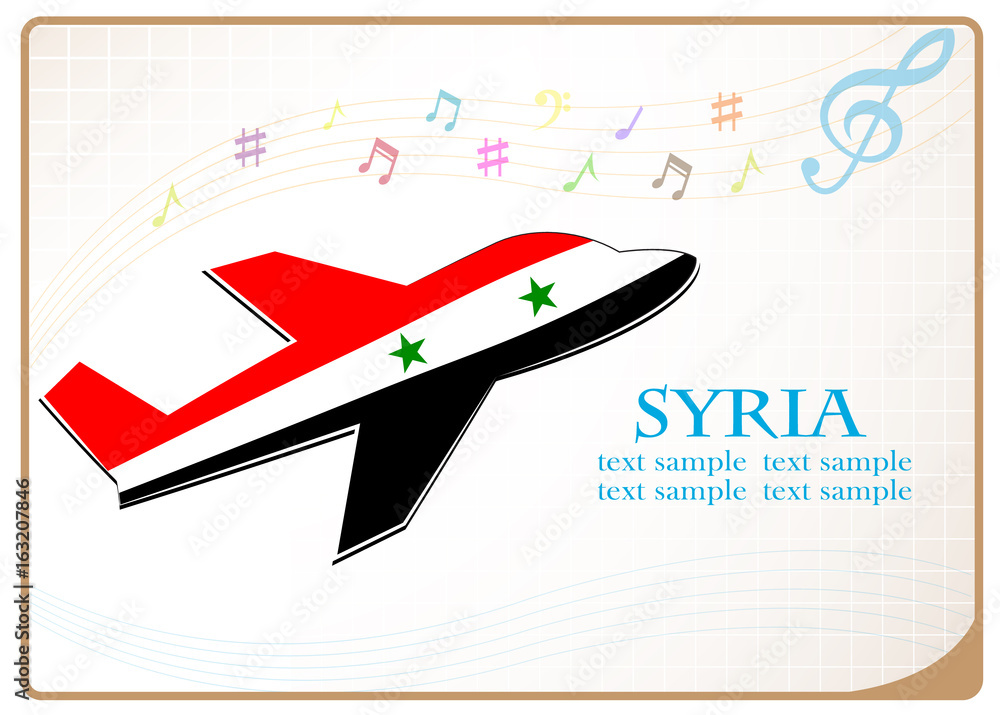 plane icon made from the flag of Syria