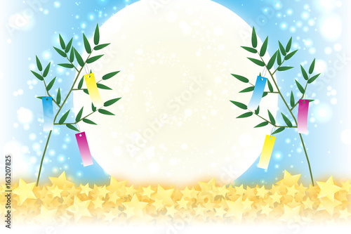 背景素材壁紙,七夕飾り,祭り,伝統,短冊,笹の葉,初夏,星屑,天の川