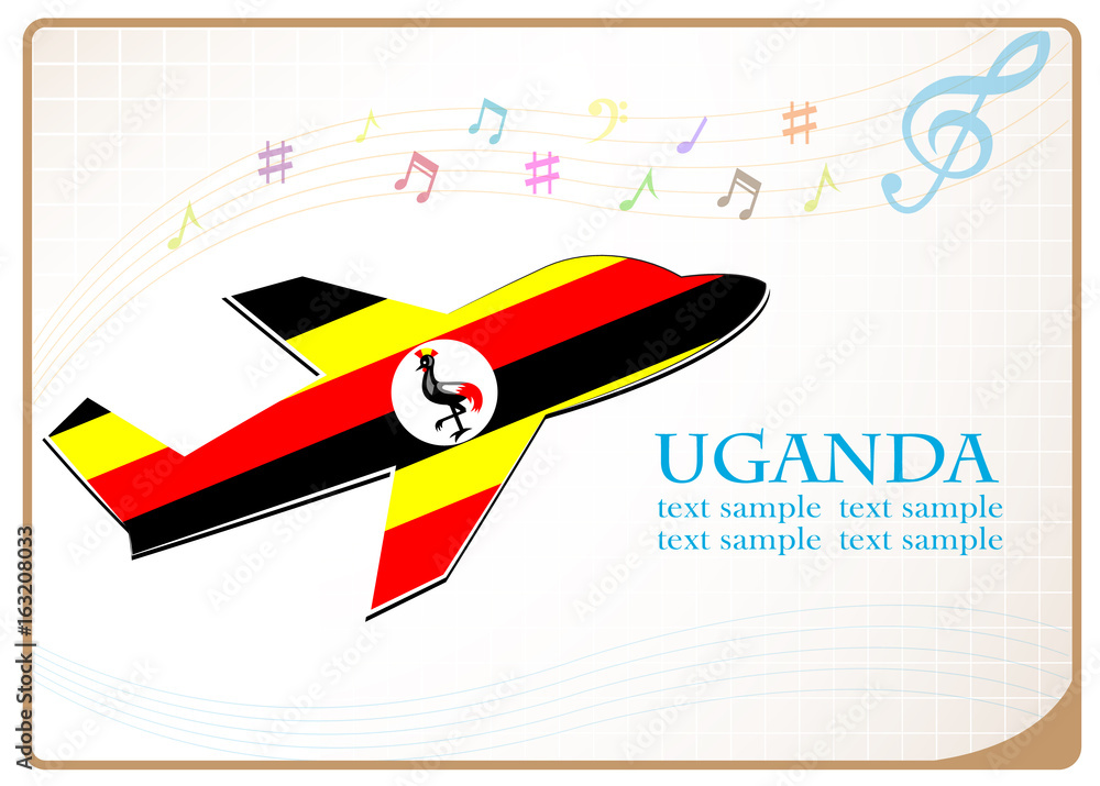 plane icon made from the flag of Uganda