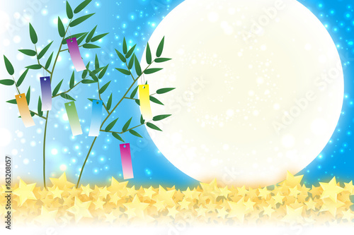 背景素材壁紙,七夕飾り,祭り,伝統,短冊,笹の葉,初夏,星屑,天の川