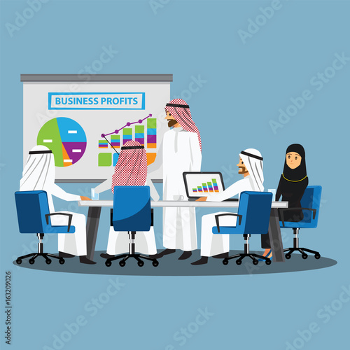Business People Having Board Meeting,Vector illustration cartoon character