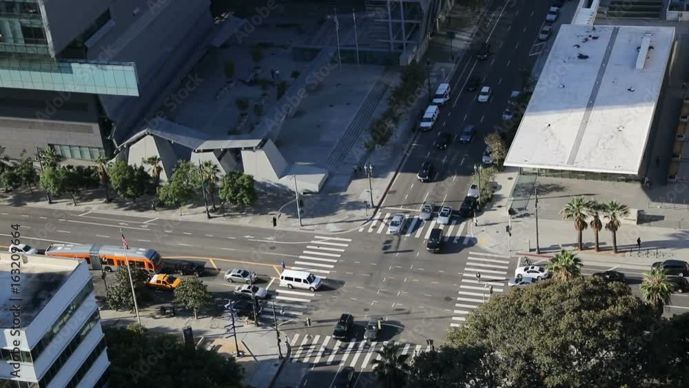 Los Angeles intersection with many cars Los Angeles intersection with many cars