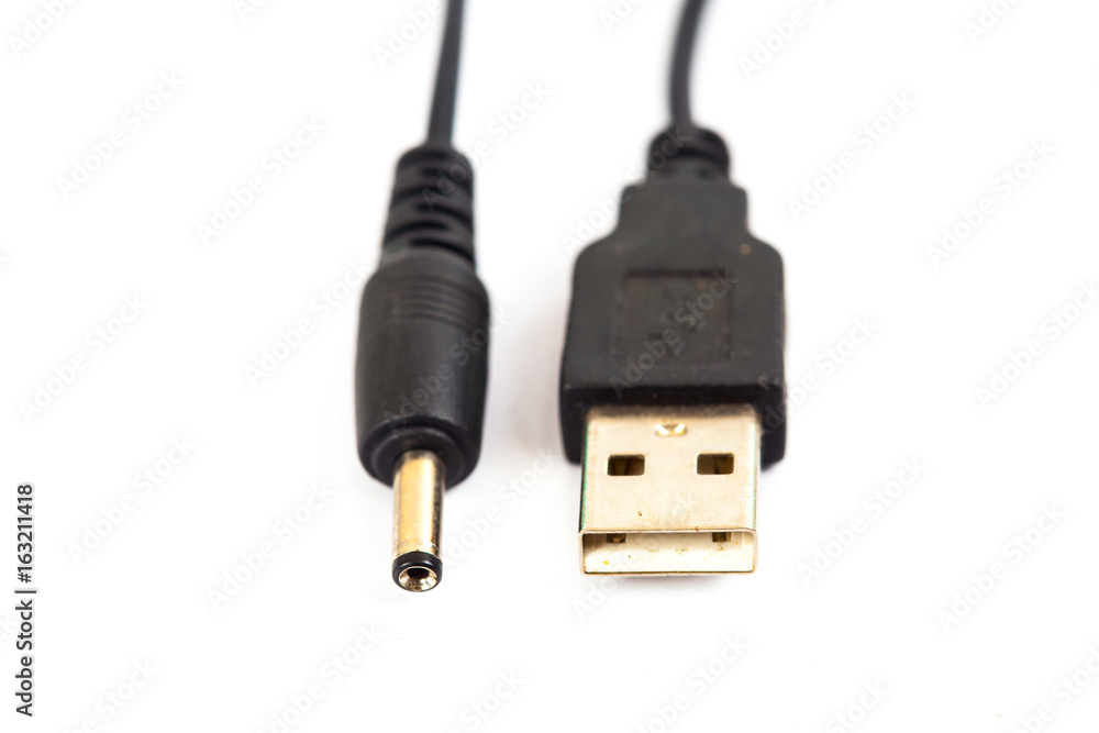 audio jack on white background