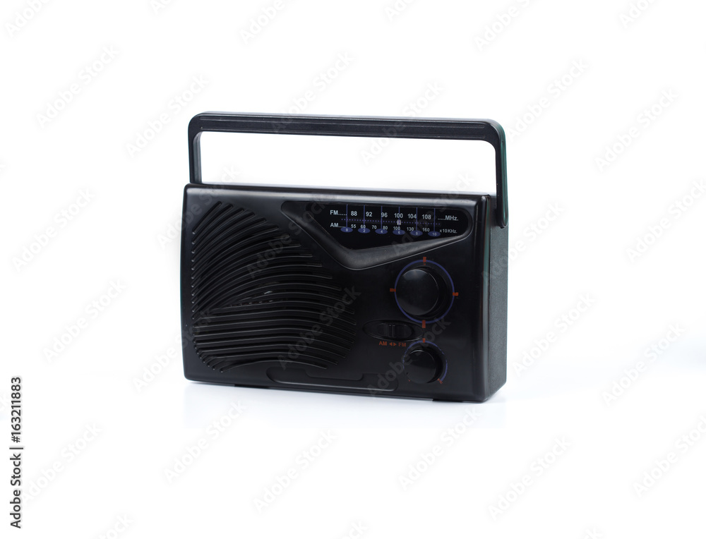 old transistor radio on white old transistor radio on white