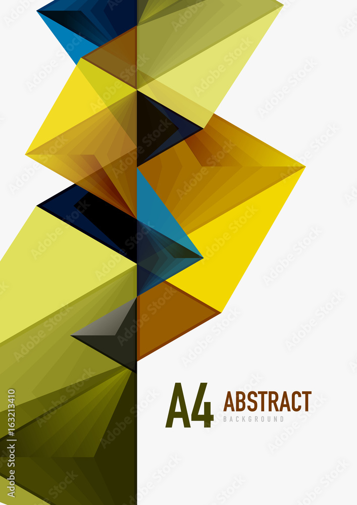 Triangular low poly vector a4 size geometric abstract template Triangular low poly vector a4 size geometric abstract template