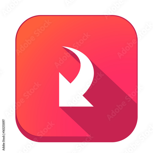 ikona z długim cieniem na tle zaokrąglonego kwadratu