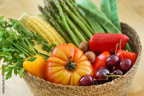 fresh vegetables in the basket