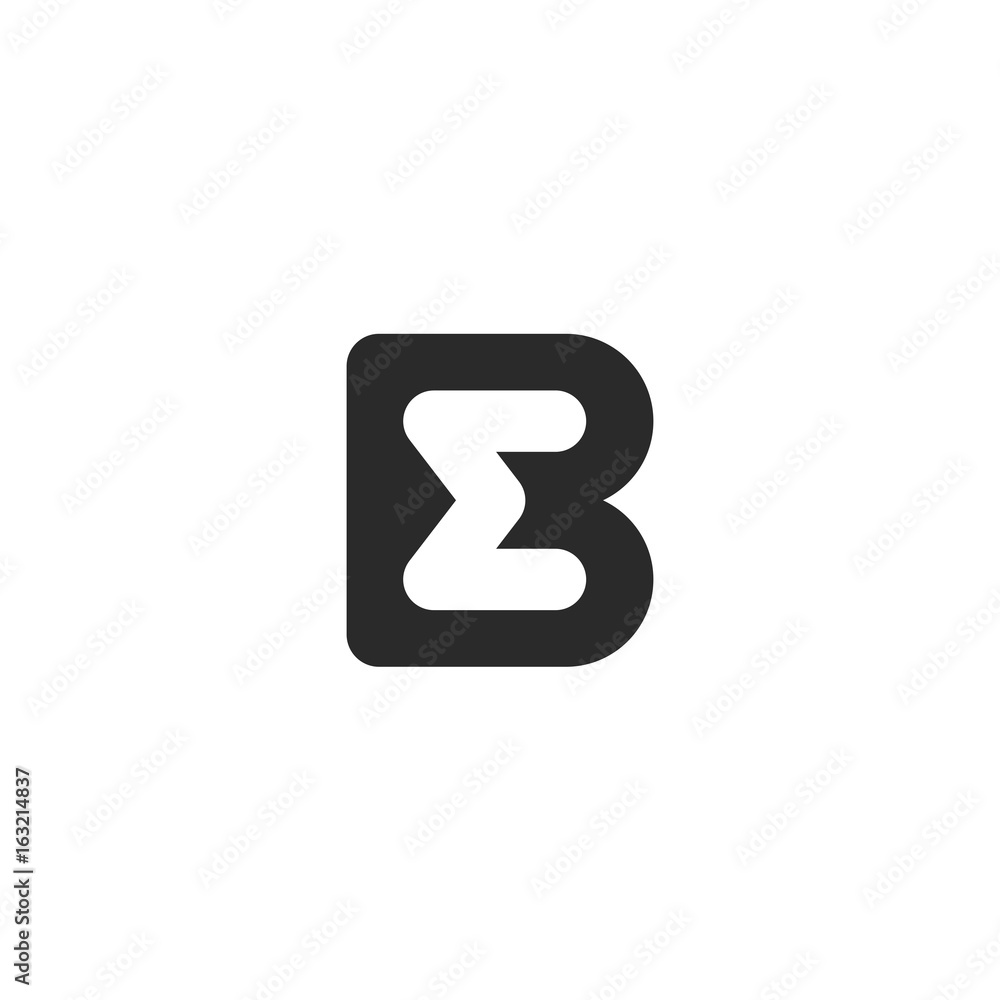 Monogram logo made from black letters B and M or W Monogram logo made from black letters B and M or W