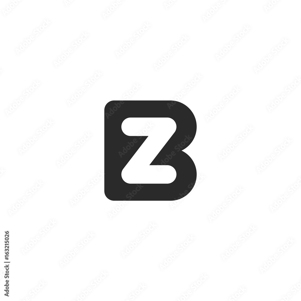 Monogram logo made from black letters B and Z or N Monogram logo made from black letters B and Z or N