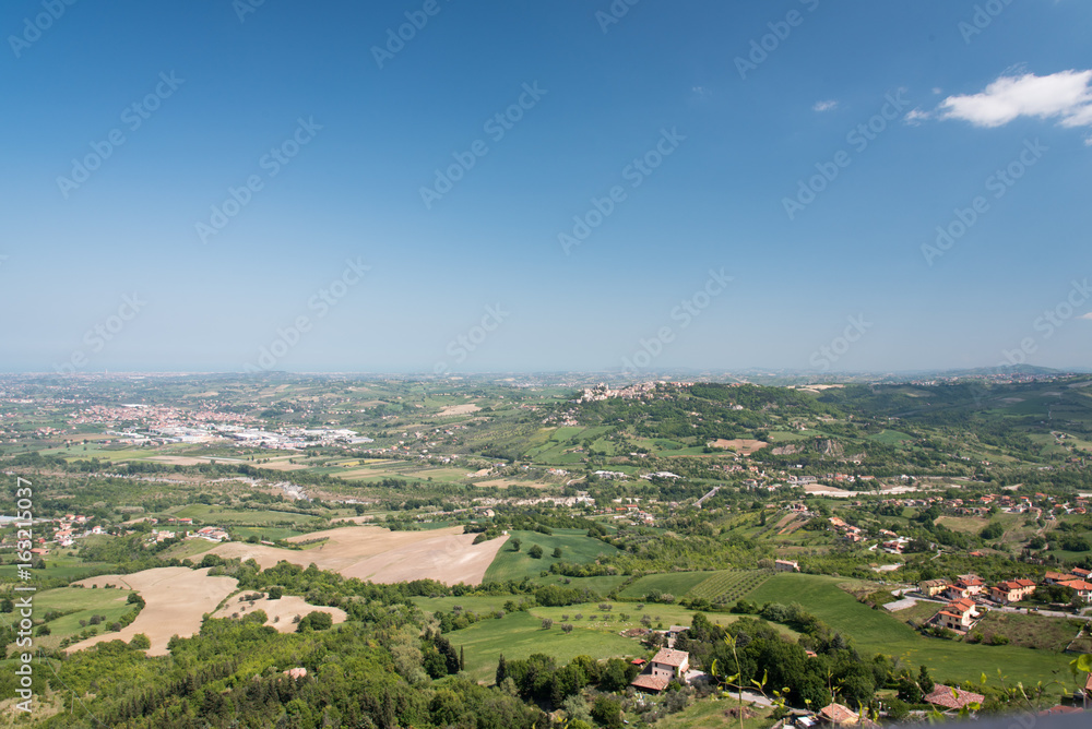 Fortifications and views in the village of Torriana. Rimini.