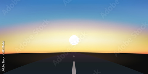 route - coucher de soleil - horizon - fond - liberté - objectif