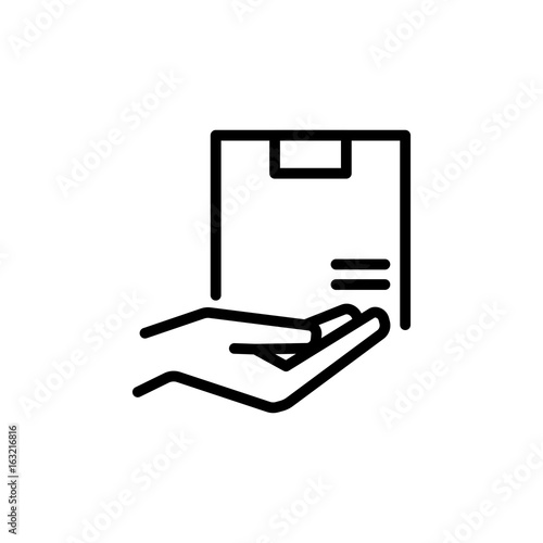 Thin line delivery icon
