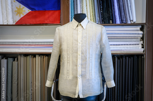 Traditional Costume Barong Tagalog, Philippines shirt for man photo