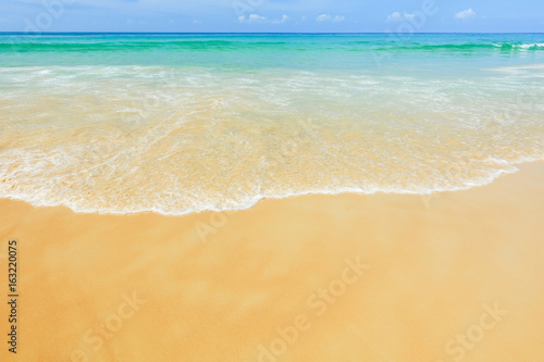 Sea and beach in the summer and sun daylight relaxation landscape.