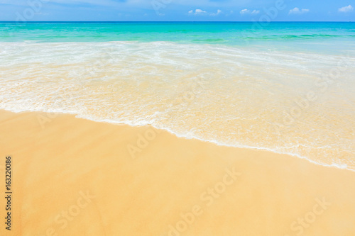 Sea and beach in the summer and sun daylight relaxation landscape.