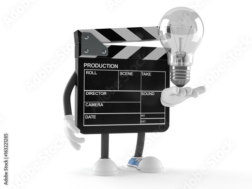 Film slate character with lightbulb photo