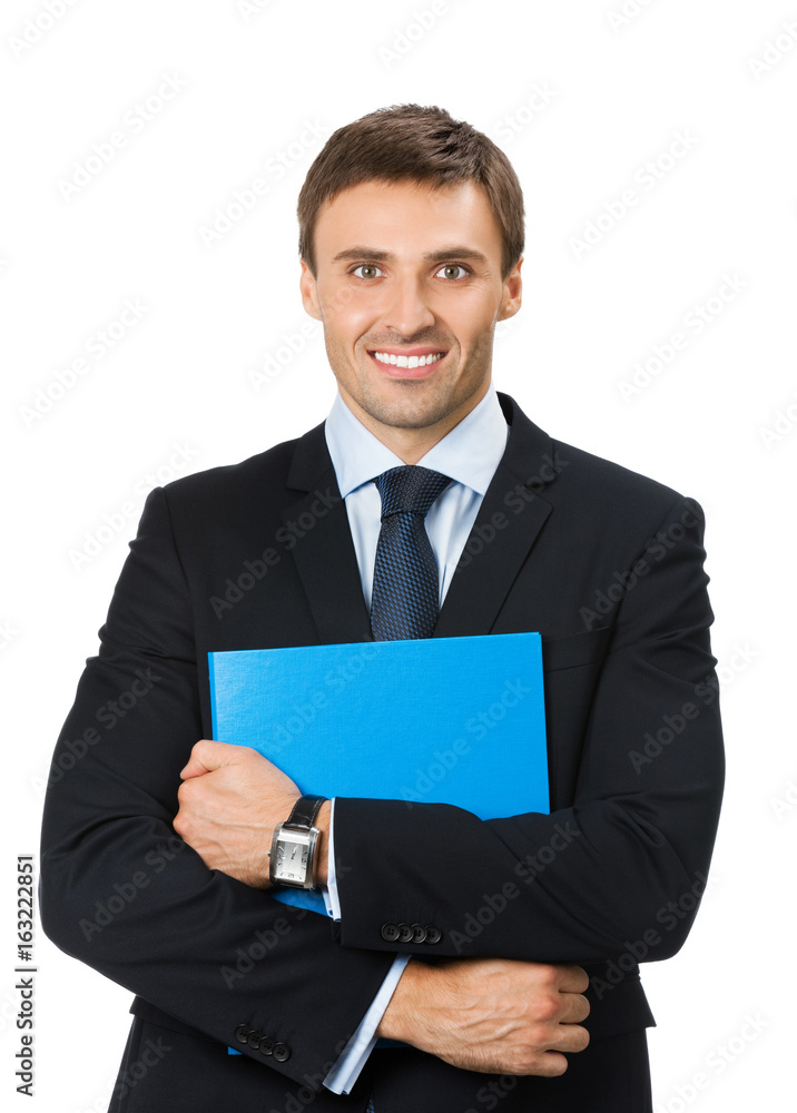 Business man with folder, on white Business man with folder, on white
