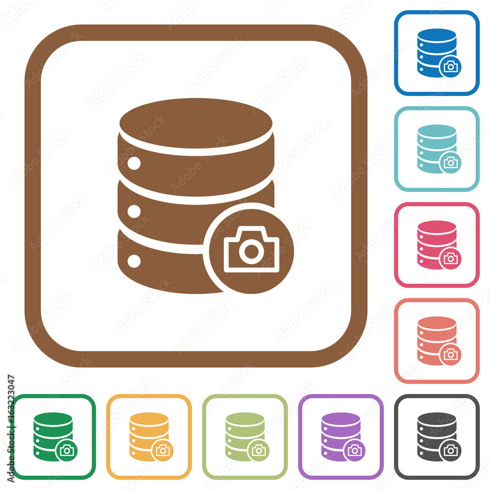 Database snapshot simple icons Database snapshot simple icons