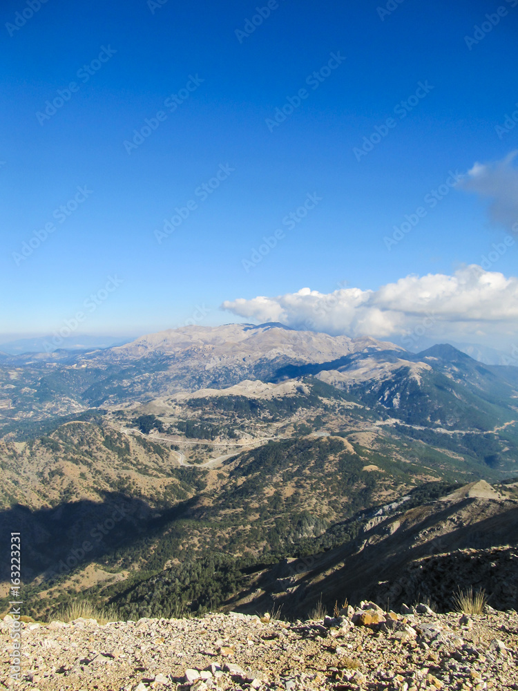 View from the top of Cal Dagi mountain, near Fethyie, Turkey