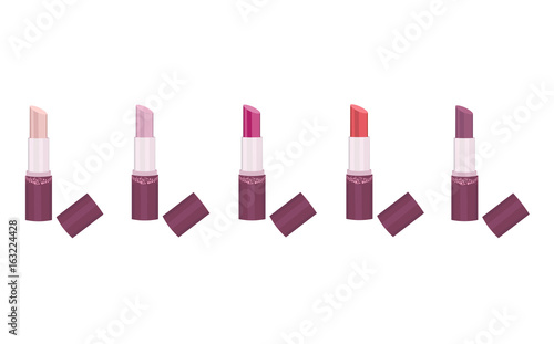 lipstick set collection Vector Make up icons template