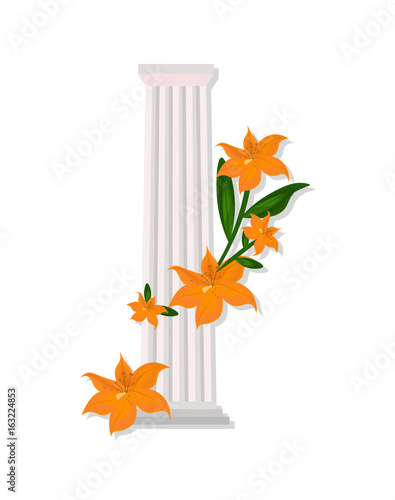 Greek Doric columns order vintage design Vector illustration