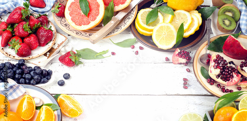 Fruits background. Healthy diet eating