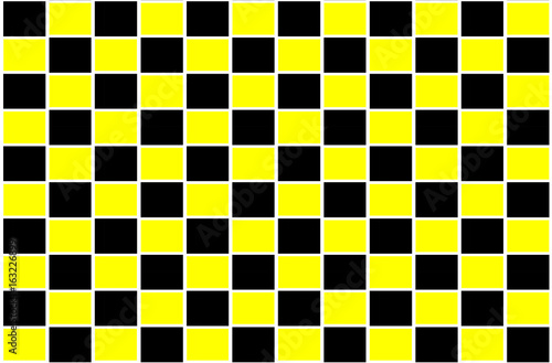 Yellow black chess board pattern
