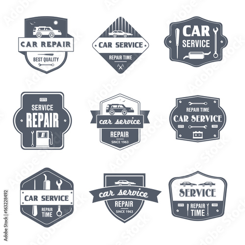 Car Repair - vintage vector set of logos