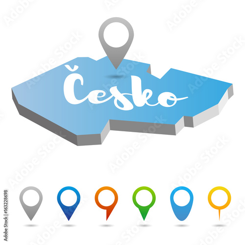Czech Republic, Czechia, Cesko outline map, vector illustration
