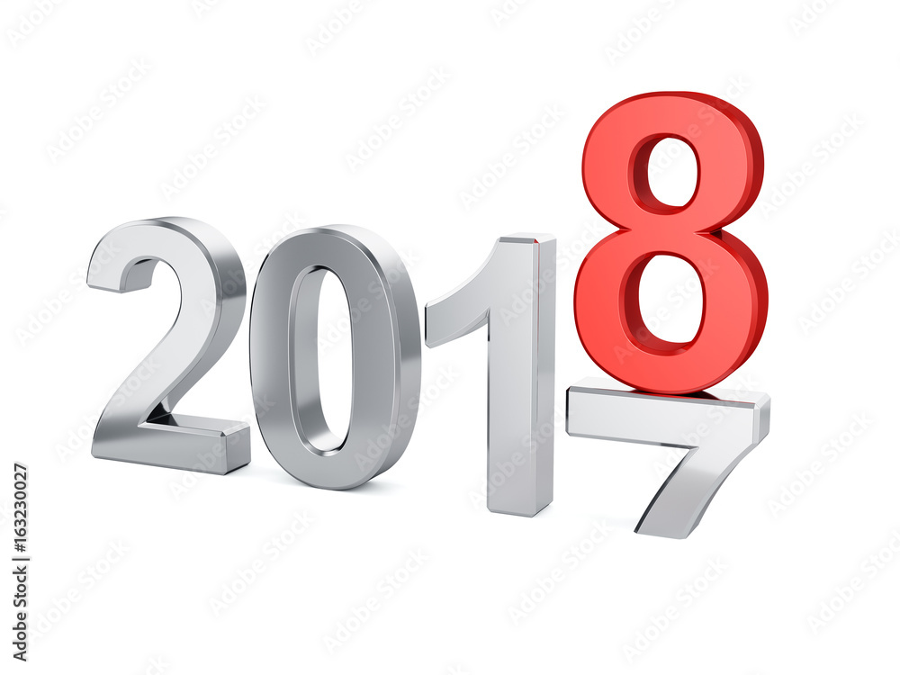 2018 New Year concept isolated