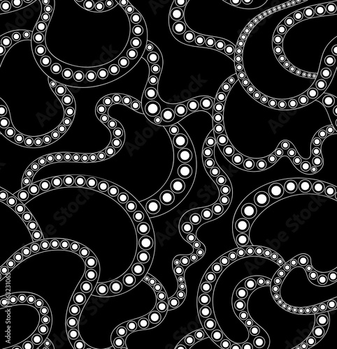 Abstract decorative vector seamless pattern with curling dotted lines. You can use any color of background