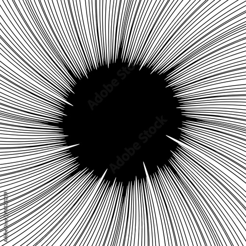 graphic implosion stylized black hole