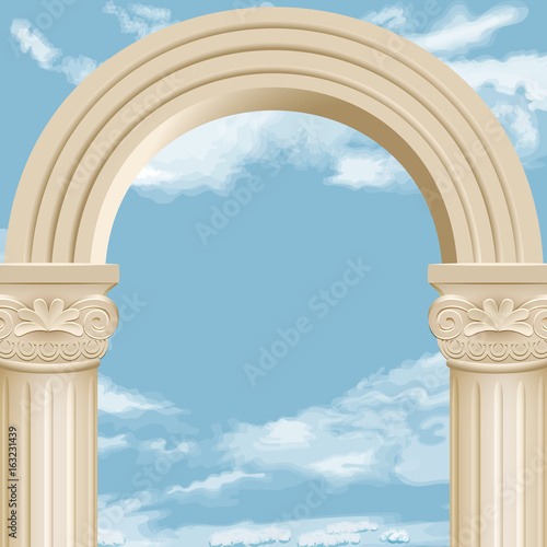 marble arch and cloudy sky