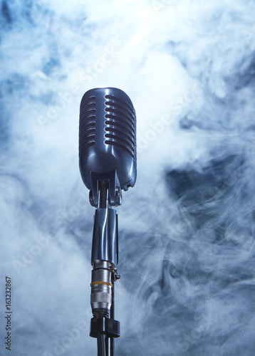Vocal microphone on stage. photo