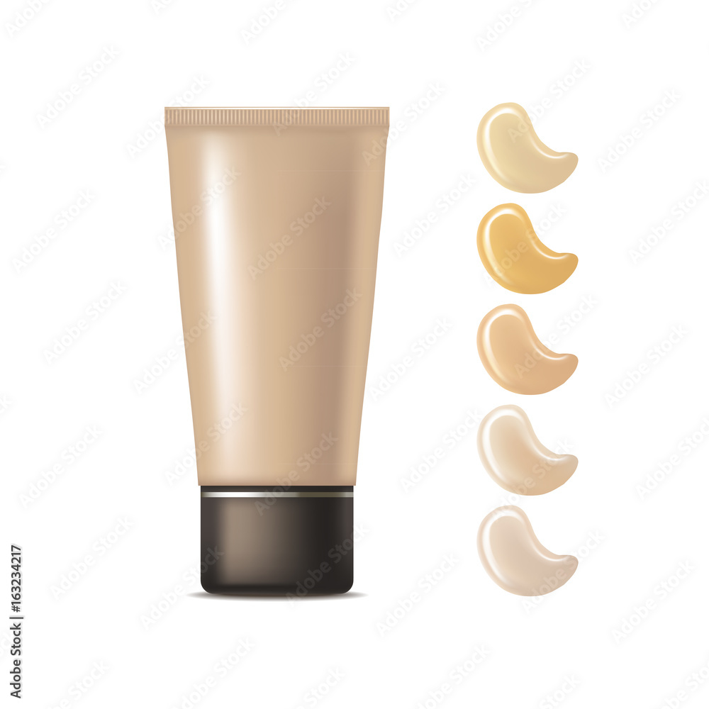 Realistic Foundation Cream Package. Vector Realistic Foundation Cream Package. Vector