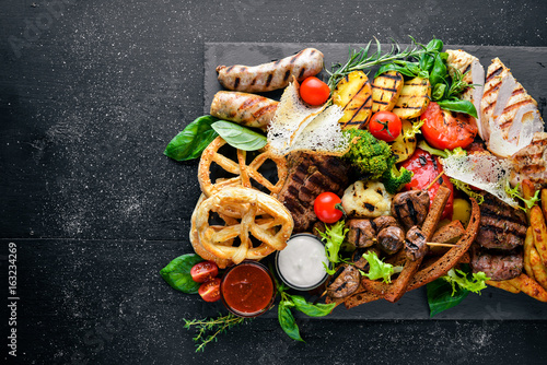 Canvas Print Meat assorted and cold appetizers