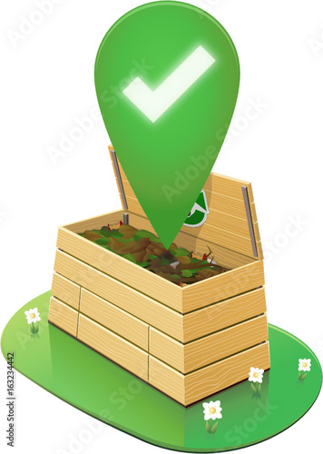 Composteur en bois : compost de bonne qualité (détouré)