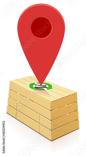 Composteur en bois : géolocalisation (reflet)