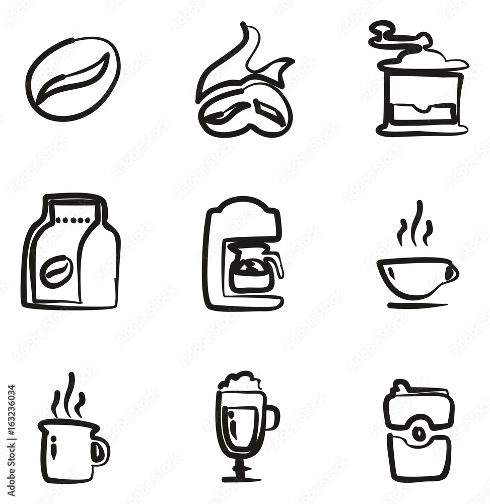 Coffee Icons Freehand 2 Color Coffee Icons Freehand 2 Color