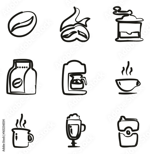 Coffee Icons Freehand 2 Color