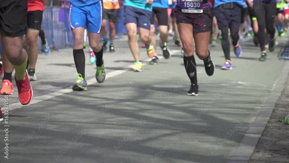 High quality video of marathon runners in real 1080p slow motion 250fps High quality video of marathon runners in real 1080p slow motion 250fps