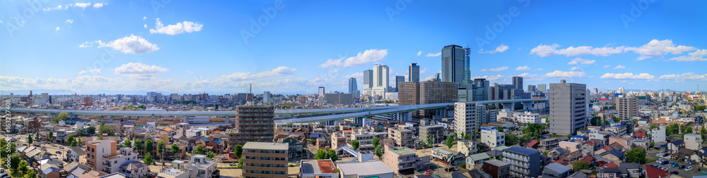 日本の都市　名古屋のパノラマ写真