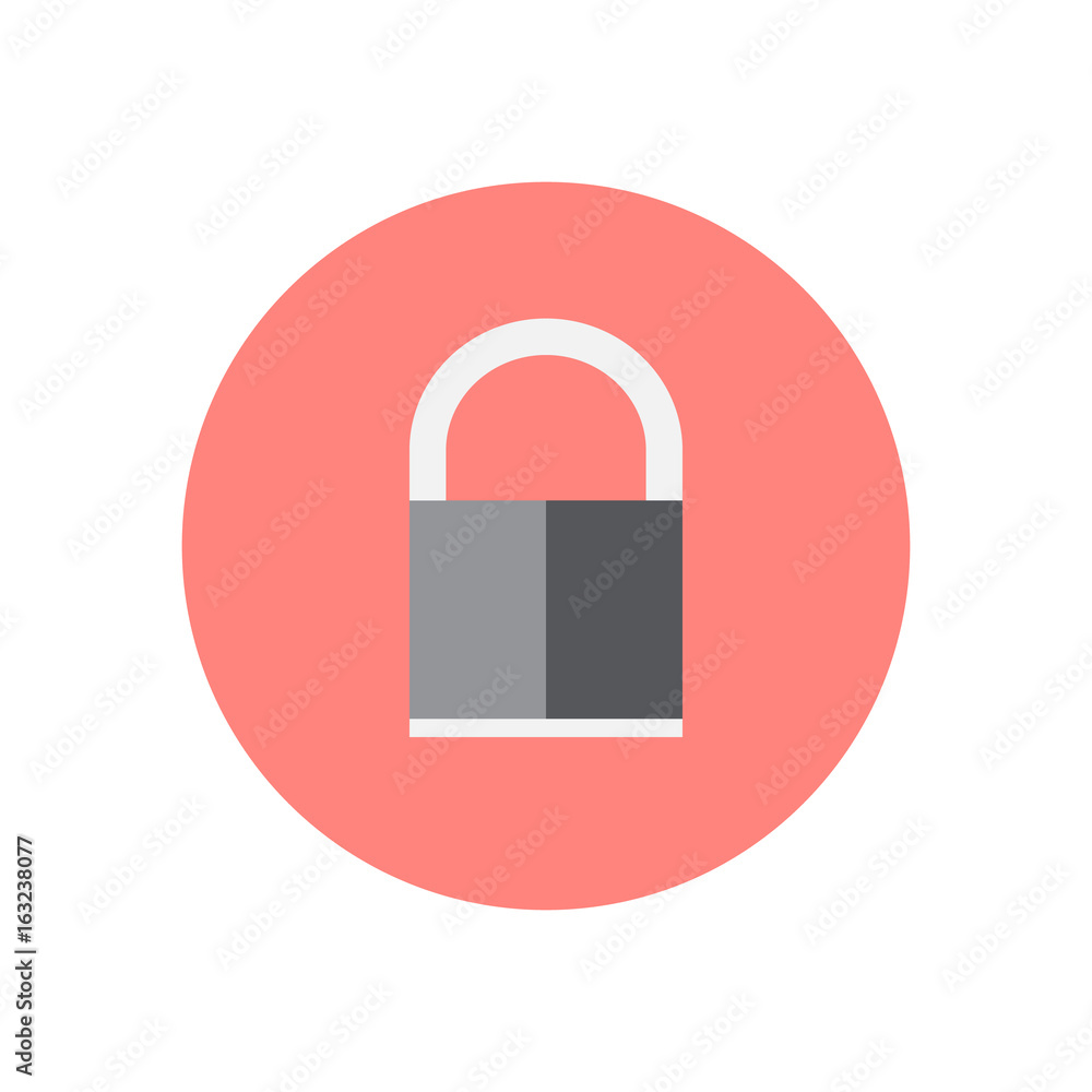 Lock, padlock flat icon. Round colorful button, Encryption circular vector sign, logo illustration. Flat style design Lock, padlock flat icon. Round colorful button, Encryption circular vector sign, logo illustration. Flat style design