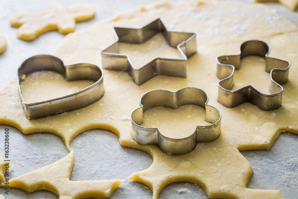 Preparation for baking the sweet butter cookies Preparation for baking the sweet butter cookies
