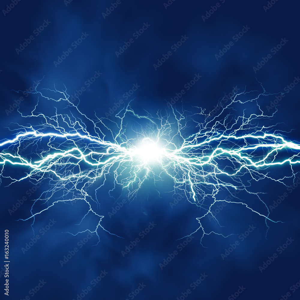 Thunder bolt, industrial and science abstract backgrounds - obrazy, fototapety, plakaty 