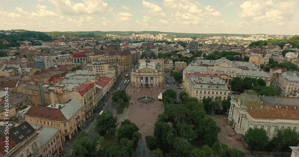 Lviv Opera Aerial Old City Ukraine Lviv Opera Aerial Old City Ukraine