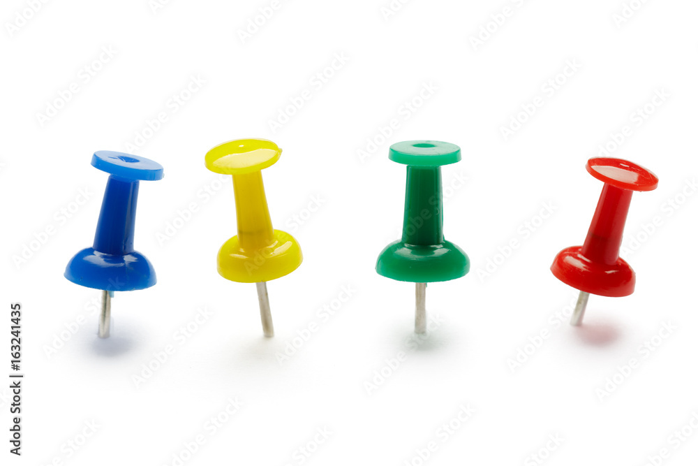 Push pins isolated on white background. Push pins isolated on white background.
